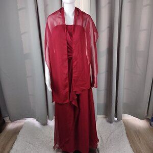 Jordan Women's Burgundy Formal, Wedding Prom, Strapless With Cover Dress Size 20